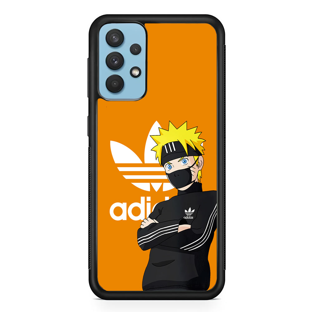 Adidas Naruto Uzumaki Samsung Galaxy A32 Case-Mobile Phone Case-Rubber Black (2D Case)-Altracase