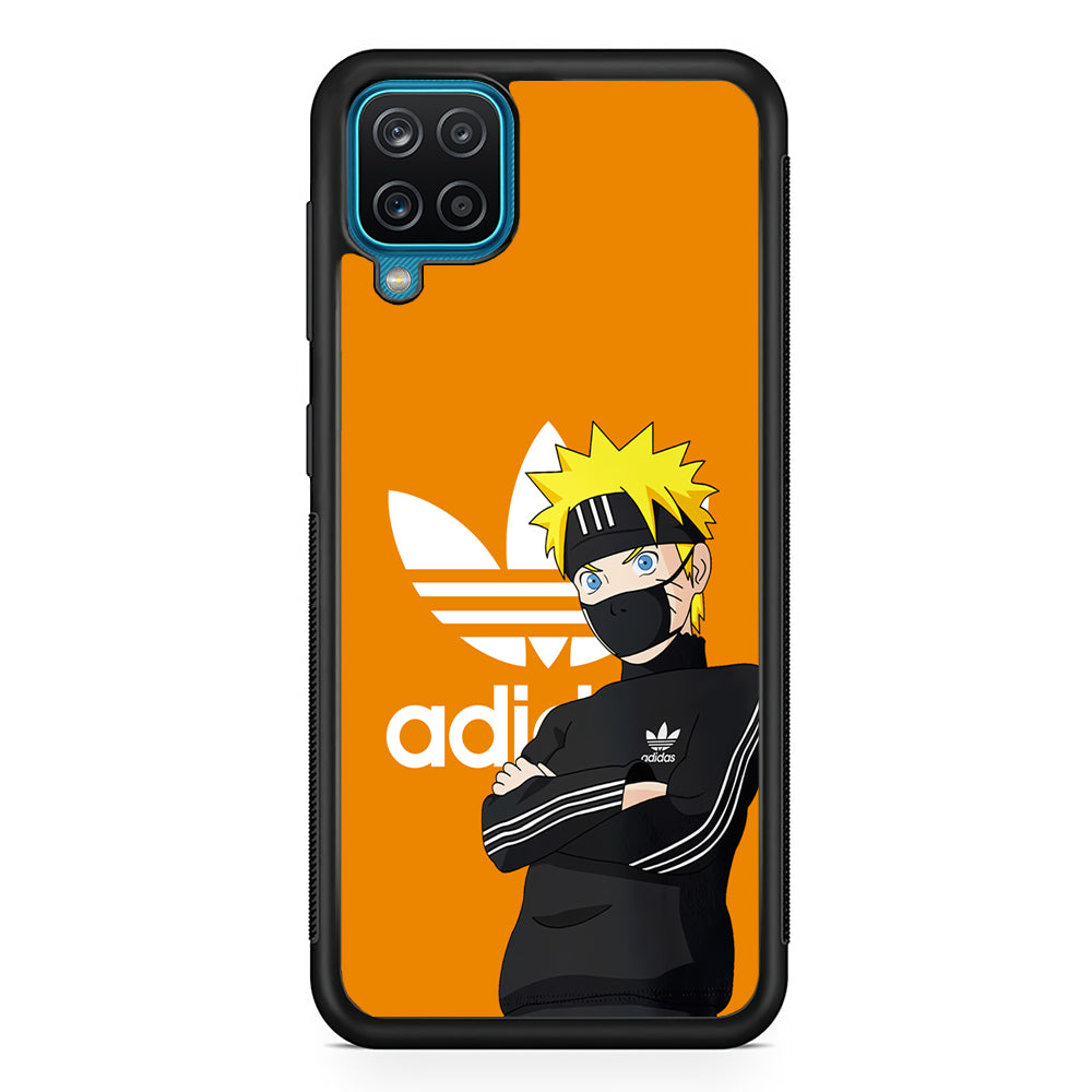 Adidas Naruto Uzumaki Samsung Galaxy A12 Case-Mobile Phone Case-Rubber Black (2D Case)-Altracase