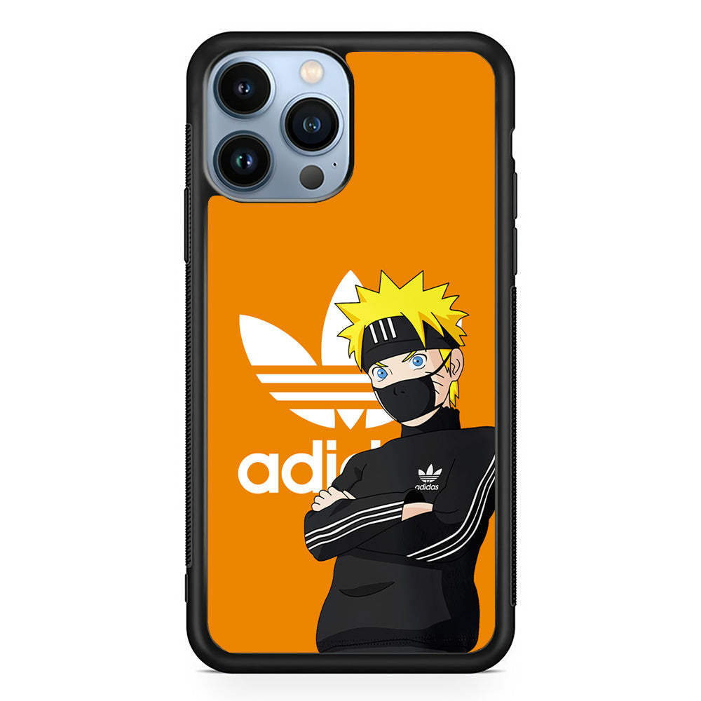 Adidas Naruto Uzumaki iPhone 14 Pro Max Case-Mobile Phone Case-Rubber Black (2D Case)-Altracase