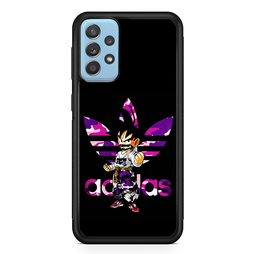 Adidas Purple Camo Son Goku Samsung Galaxy A72 Case-Mobile Phone Case-Rubber Black (2D Case)-Altracase