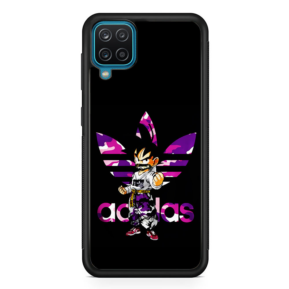 Adidas Purple Camo Son Goku Samsung Galaxy A12 Case-Mobile Phone Case-Rubber Black (2D Case)-Altracase