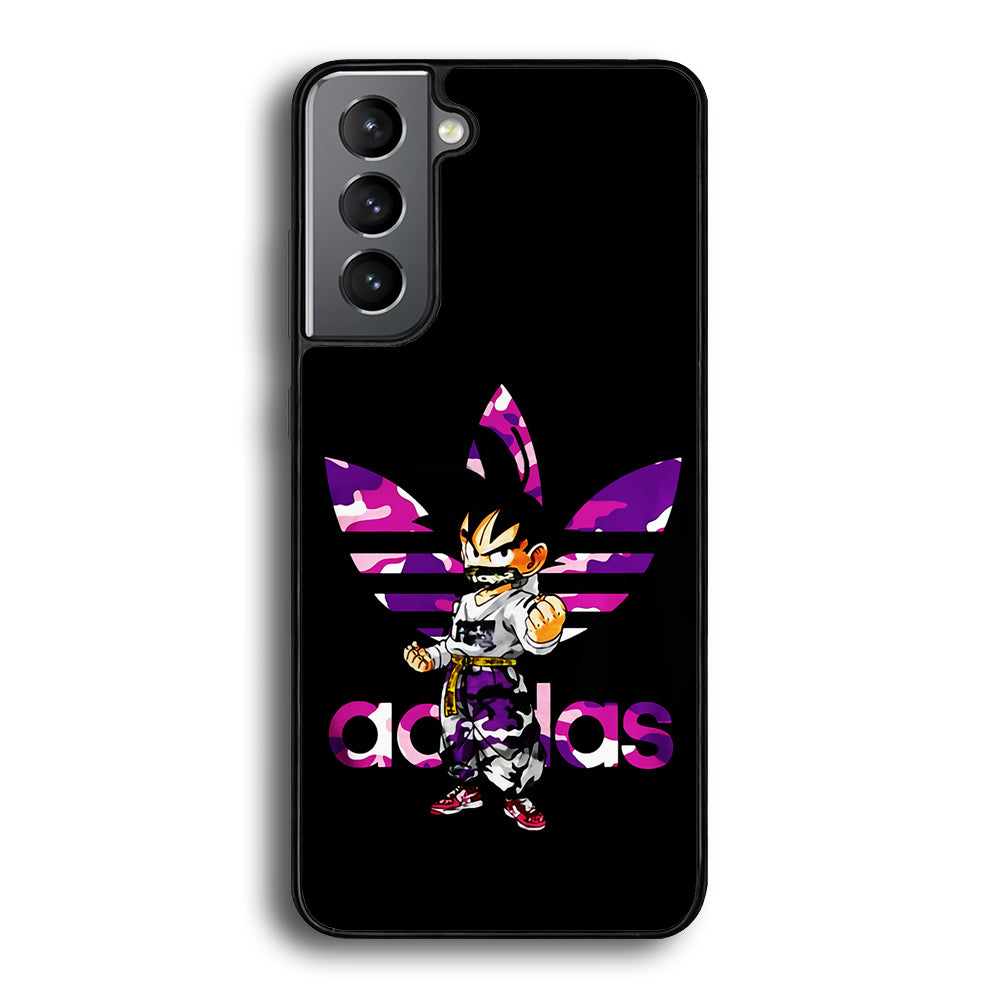 Adidas Purple Camo Son Goku Samsung Galaxy S22 Case-Mobile Phone Case-Rubber Black (2D Case)-Altracase