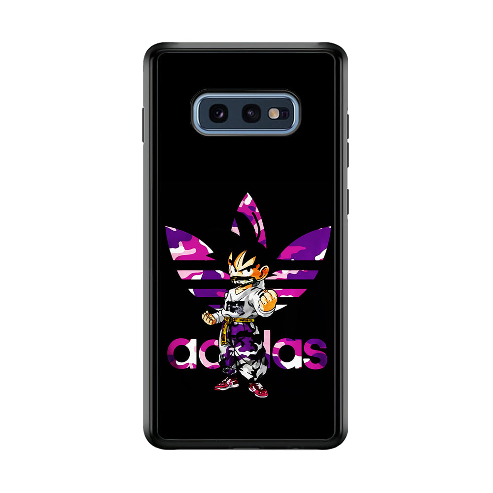 Adidas Purple Camo Son Goku Samsung Galaxy S10E Case-Mobile Phone Case-Rubber Black (2D Case)-Altracase