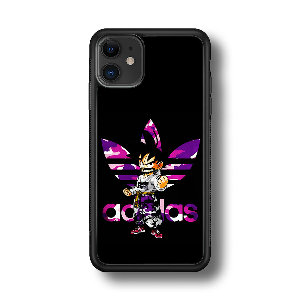 Adidas Purple Camo Son Goku iPhone 11 Case-Mobile Phone Case-Rubber Black (2D Case)-Altracase
