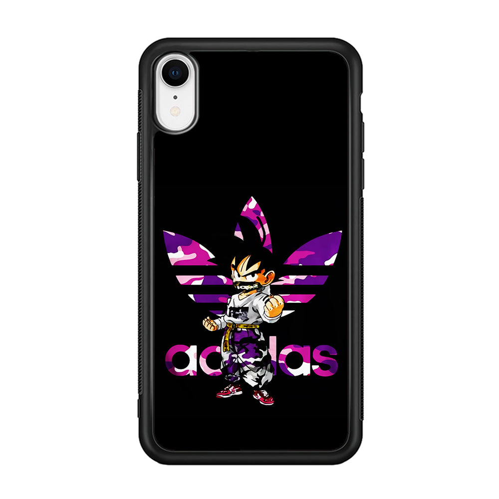 Adidas Purple Camo Son Goku iPhone XR Case-Mobile Phone Case-Rubber Black (2D Case)-Altracase