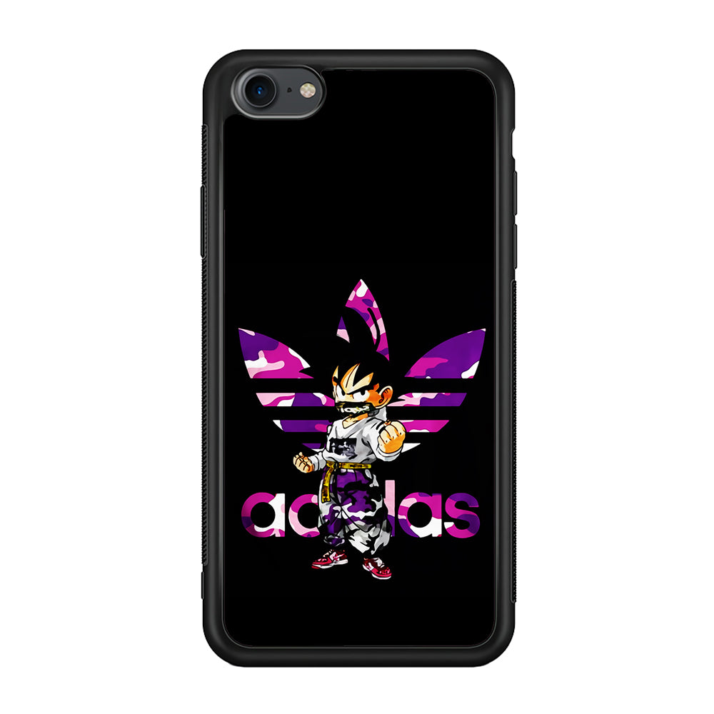 Adidas Purple Camo Son Goku iPhone SE 3 2022 Case-Mobile Phone Case-Rubber Black (2D Case)-Altracase