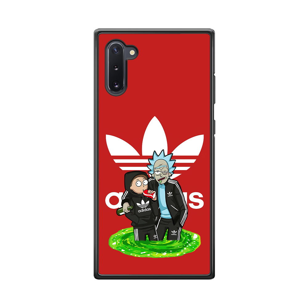 Adidas Rick and Morty Portal Samsung Galaxy Note 10 Case-Mobile Phone Case-Rubber Black (2D Case)-Altracase