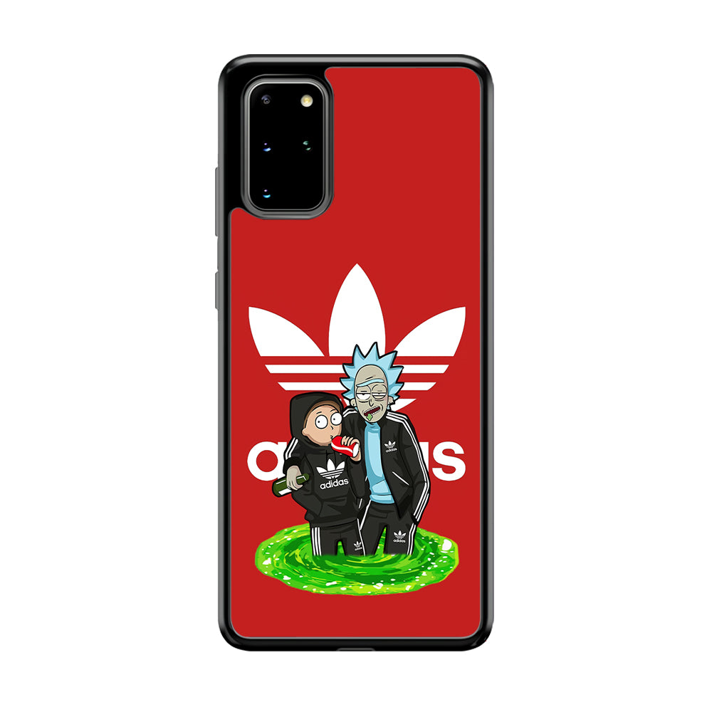 Adidas Rick and Morty Portal Samsung Galaxy S20 Plus Case-Mobile Phone Case-Rubber Black (2D Case)-Altracase