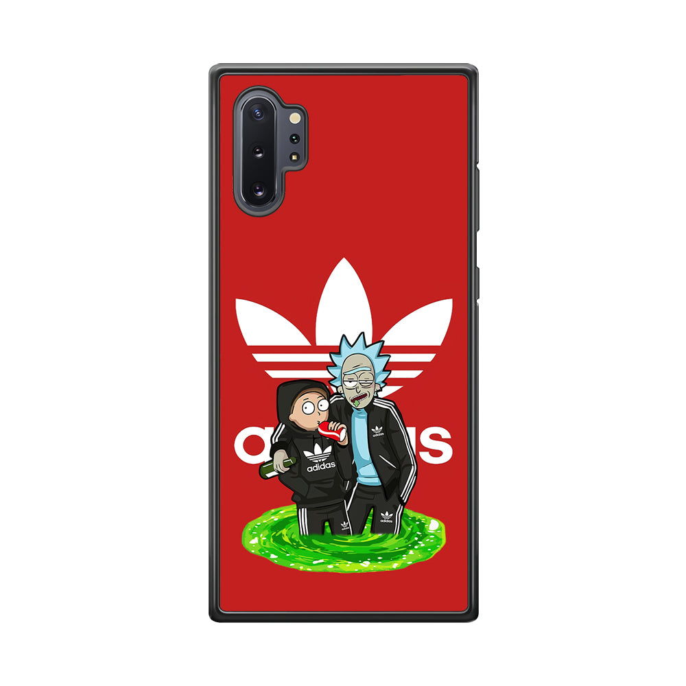 Adidas Rick and Morty Portal Samsung Galaxy Note 10 Plus Case-Mobile Phone Case-Rubber Black (2D Case)-Altracase