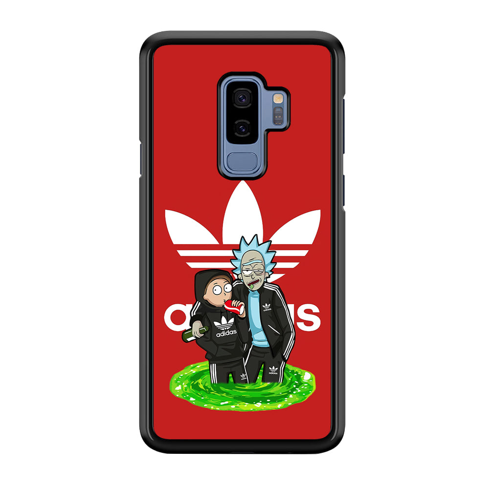 Adidas Rick and Morty Portal Samsung Galaxy S9 Plus Case-Mobile Phone Case-Rubber Black (2D Case)-Altracase