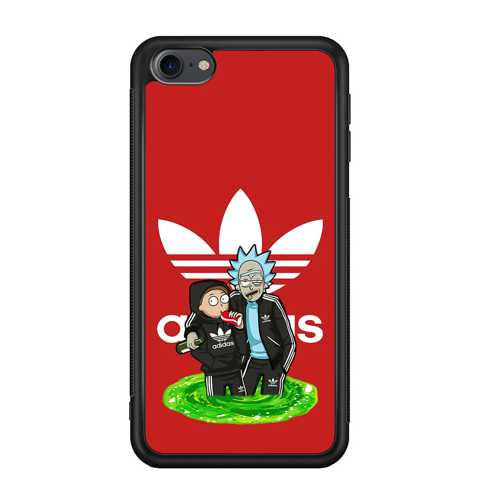 Adidas Rick and Morty Portal iPod Touch 6 Case-Mobile Phone Case-Rubber Black (2D Case)-Altracase
