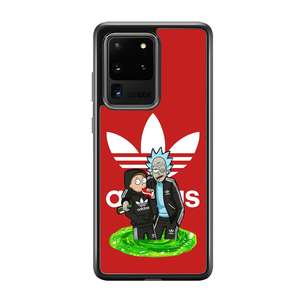 Adidas Rick and Morty Portal Samsung Galaxy S20 Ultra Case-Mobile Phone Case-Rubber Black (2D Case)-Altracase