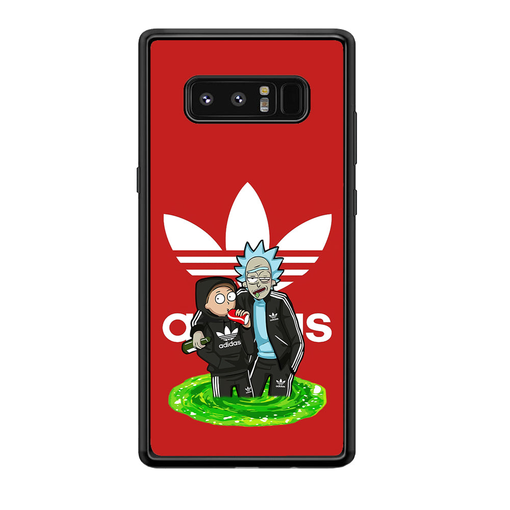 Adidas Rick and Morty Portal Samsung Galaxy Note 8 Case-Mobile Phone Case-Rubber Black (2D Case)-Altracase