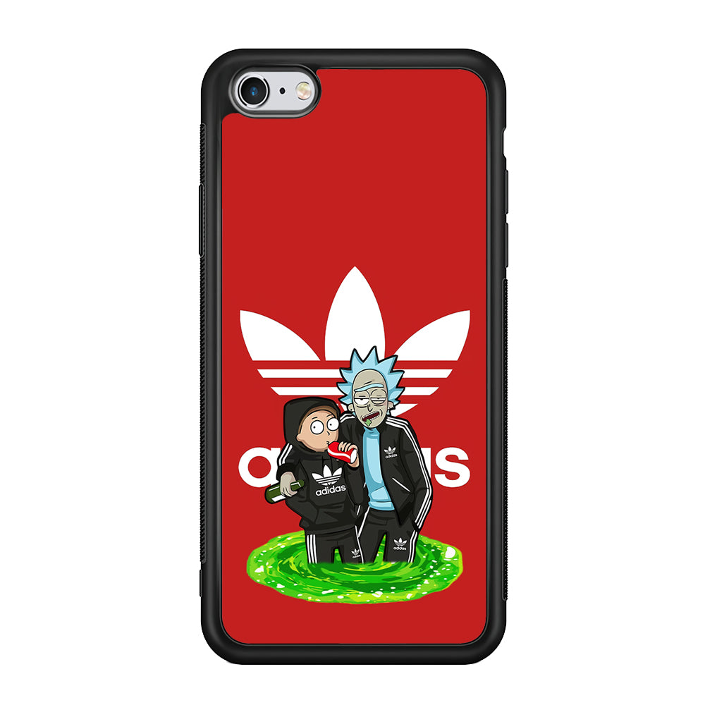 Adidas Rick and Morty Portal iPhone 6 Plus | 6s Plus Case-Mobile Phone Case-Rubber Black (2D Case)-Altracase
