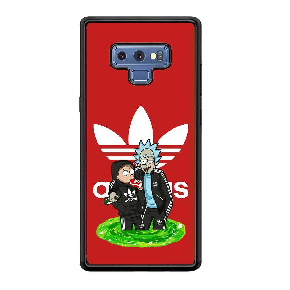 Adidas Rick and Morty Portal Samsung Galaxy Note 9 Case-Mobile Phone Case-Rubber Black (2D Case)-Altracase
