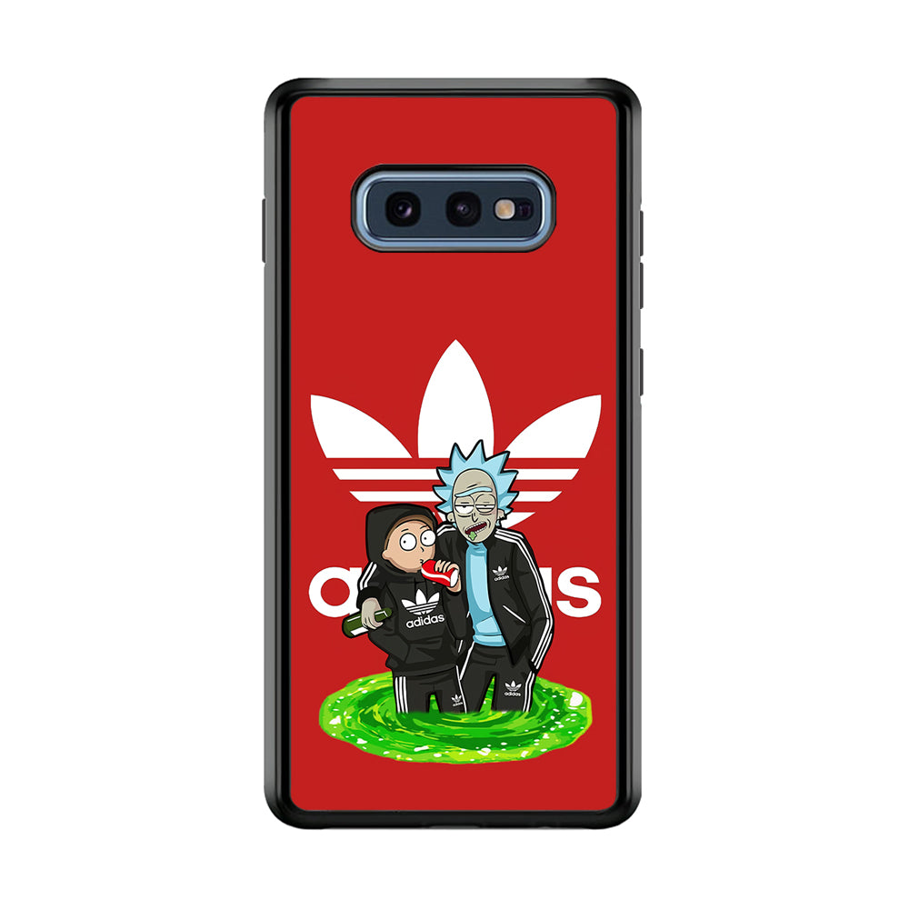 Adidas Rick and Morty Portal Samsung Galaxy S10E Case-Mobile Phone Case-Rubber Black (2D Case)-Altracase