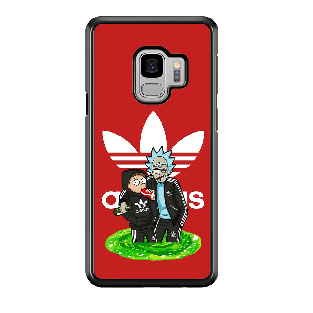 Adidas Rick and Morty Portal Samsung Galaxy S9 Case-Mobile Phone Case-Rubber Black (2D Case)-Altracase