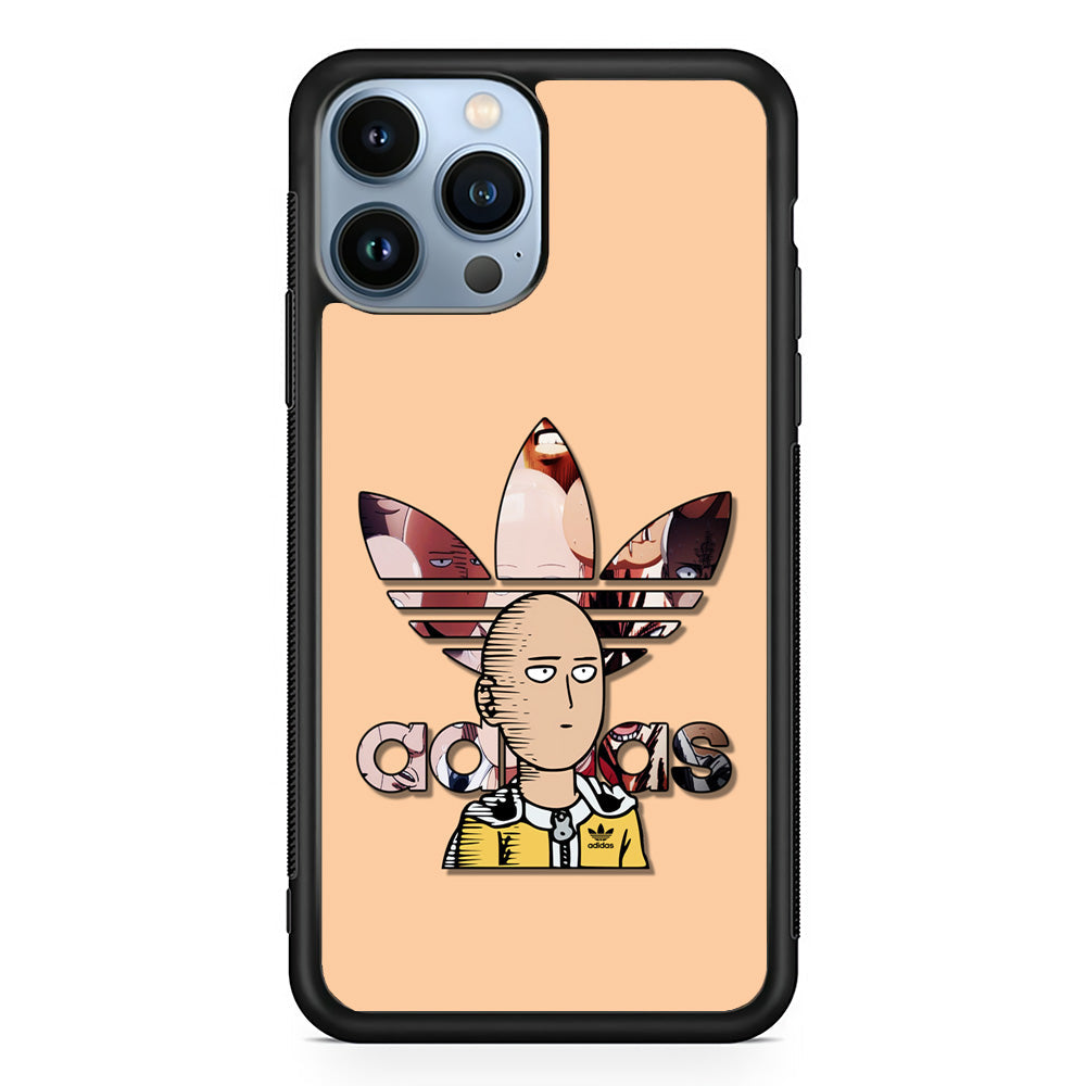 Adidas Saitama One Punch Man iPhone 14 Pro Max Case-Mobile Phone Case-Rubber Black (2D Case)-Altracase