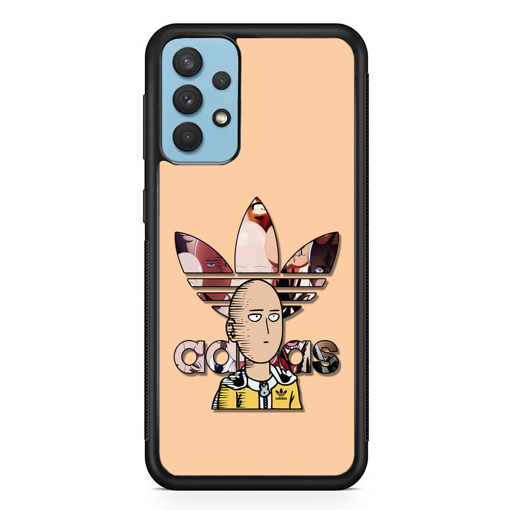 Adidas Saitama One Punch Man Samsung Galaxy A32 Case-Mobile Phone Case-Rubber Black (2D Case)-Altracase
