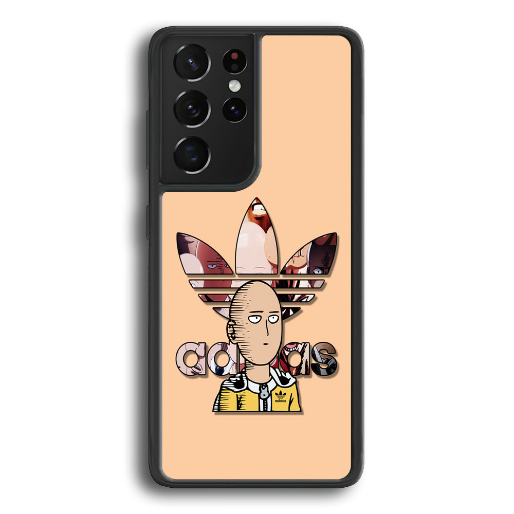 Adidas Saitama One Punch Man Samsung Galaxy S24 Ultra Case-Mobile Phone Case-Rubber Black (2D Case)-Altracase