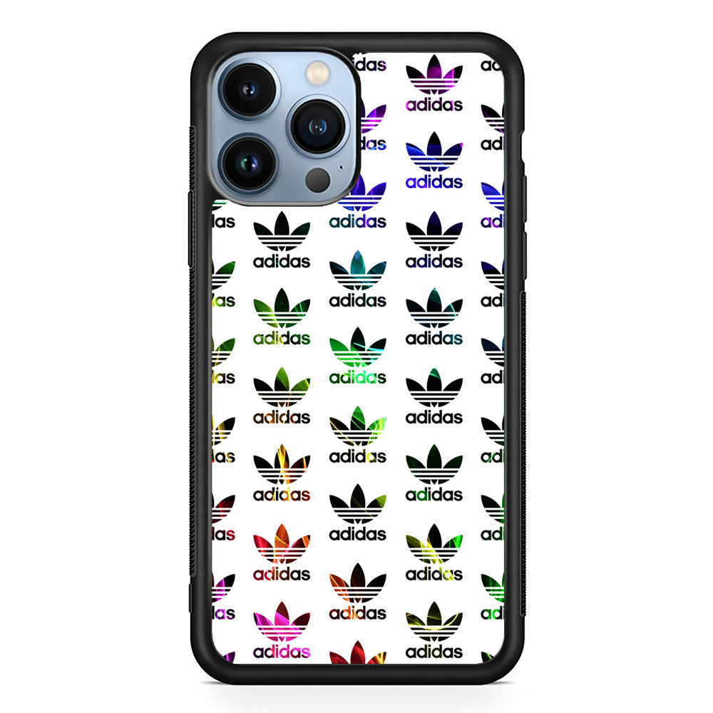 Adidas Smoke Colorful Pattern iPhone 13 Pro Max Case-Mobile Phone Case-Rubber Black (2D Case)-Altracase