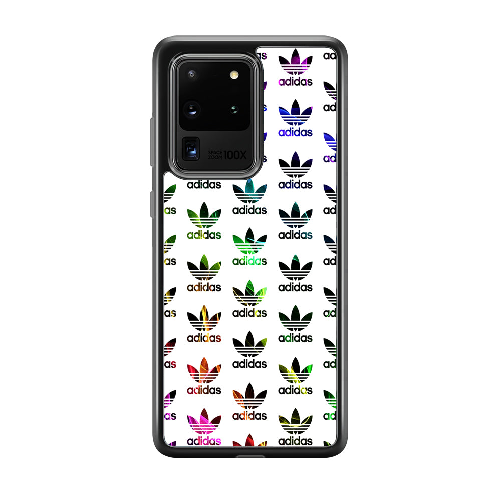 Adidas Smoke Colorful Pattern Samsung Galaxy S20 Ultra Case-Mobile Phone Case-Rubber Black (2D Case)-Altracase