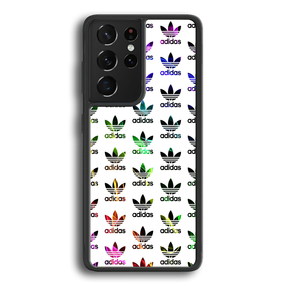Adidas Smoke Colorful Pattern Samsung Galaxy S24 Ultra Case-Mobile Phone Case-Rubber Black (2D Case)-Altracase