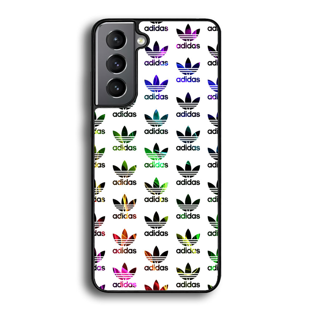 Adidas Smoke Colorful Pattern Samsung Galaxy S23 Case-Mobile Phone Case-Rubber Black (2D Case)-Altracase