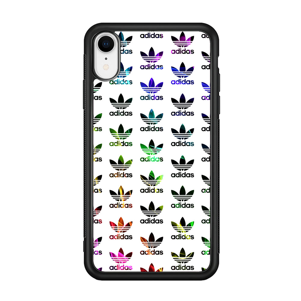 Adidas Smoke Colorful Pattern iPhone XR Case-Mobile Phone Case-Rubber Black (2D Case)-Altracase