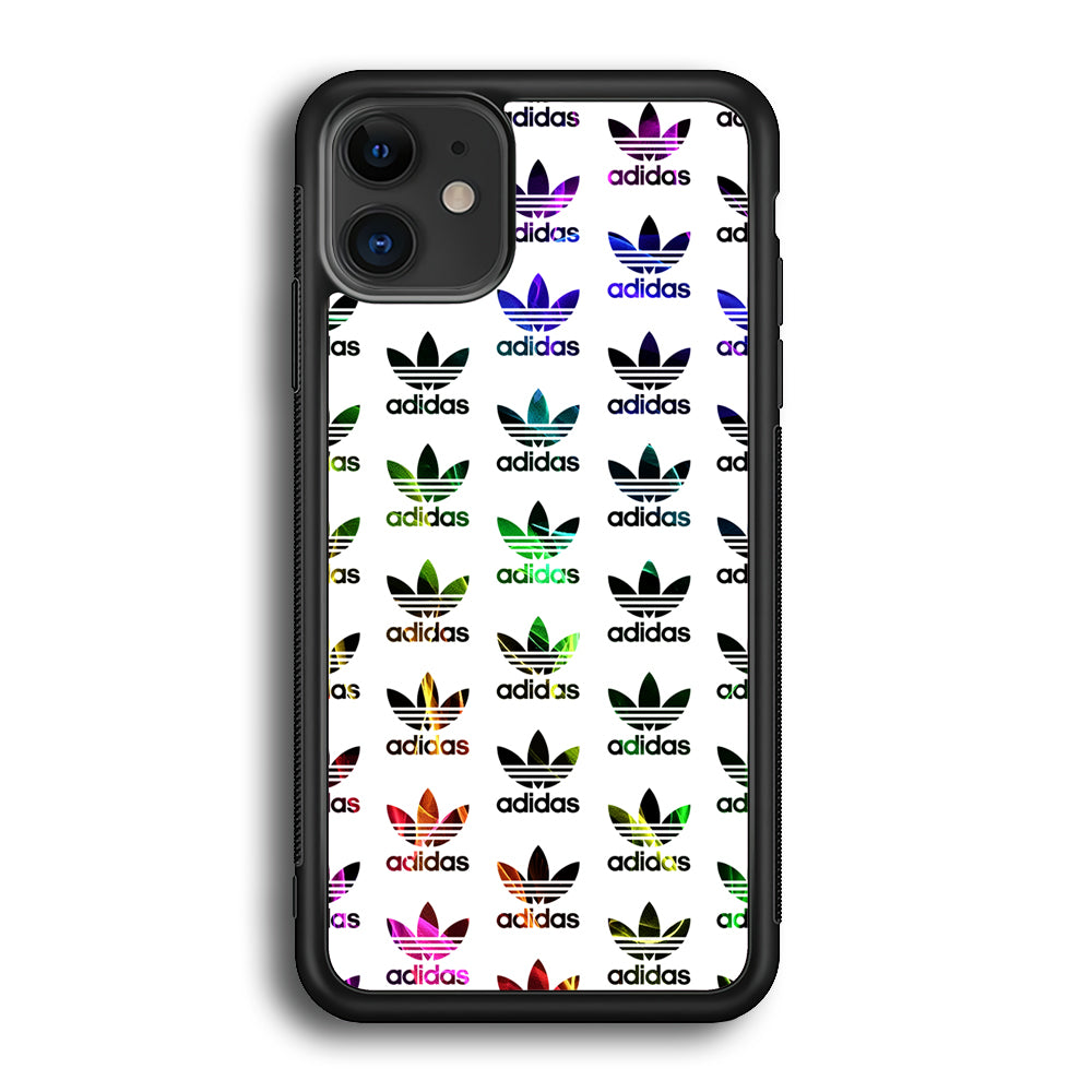 Adidas Smoke Colorful Pattern iPhone 12 Case-Mobile Phone Case-Rubber Black (2D Case)-Altracase