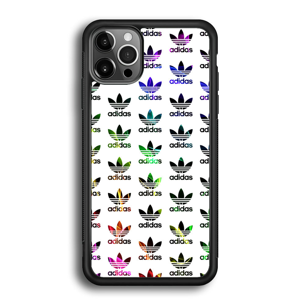 Adidas Smoke Colorful Pattern iPhone 12 Pro Case-Mobile Phone Case-Rubber Black (2D Case)-Altracase