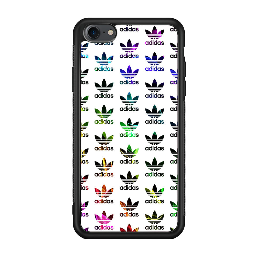 Adidas Smoke Colorful Pattern iPhone SE 3 2022 Case-Mobile Phone Case-Rubber Black (2D Case)-Altracase