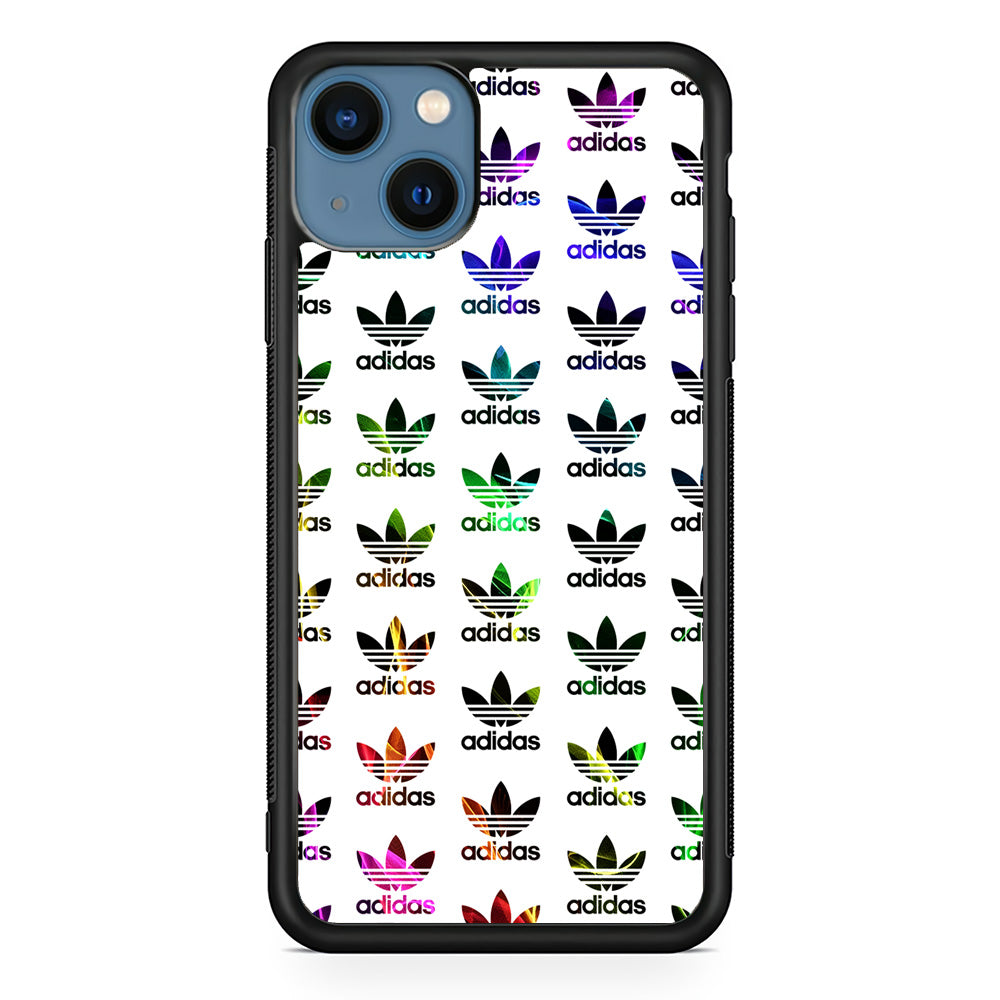 Adidas Smoke Colorful Pattern iPhone 13 Mini Case-Mobile Phone Case-Rubber Black (2D Case)-Altracase