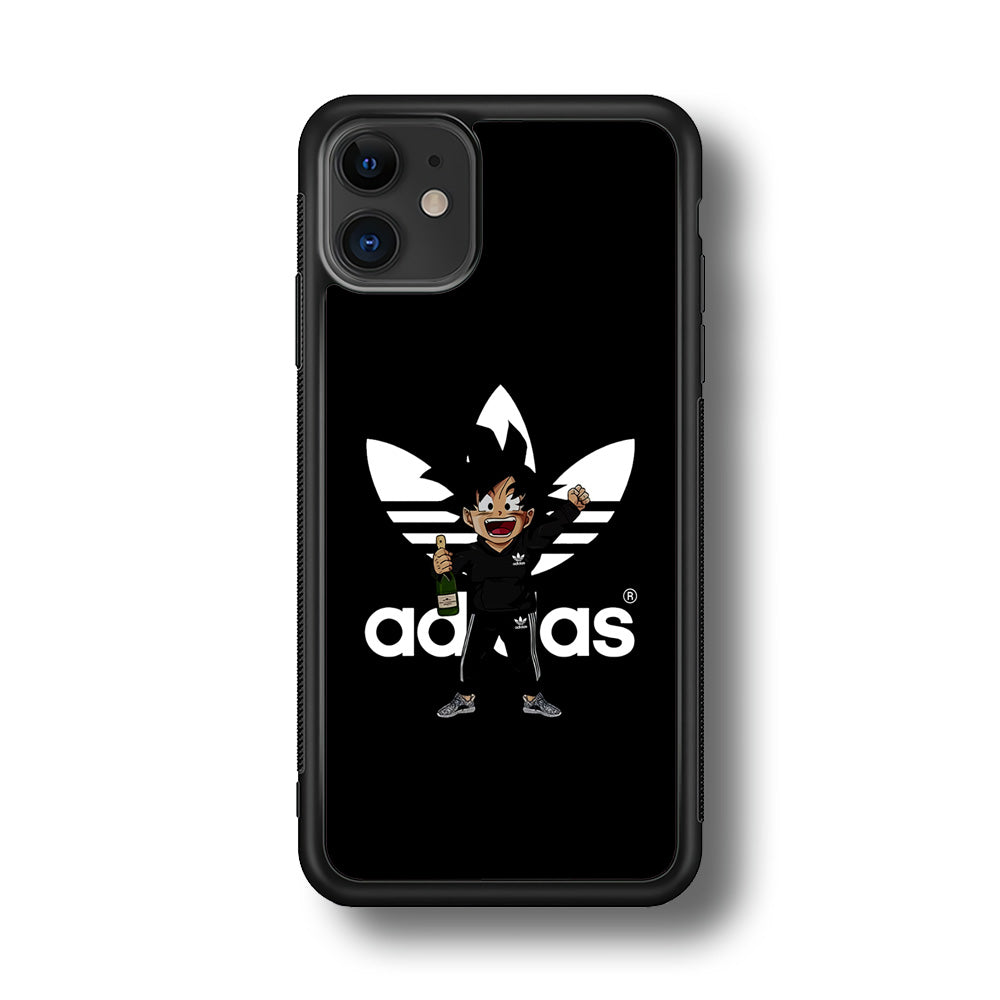Adidas Son Goku Drink iPhone 11 Case-Mobile Phone Case-Rubber Black (2D Case)-Altracase