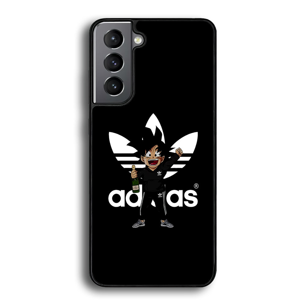 Adidas Son Goku Drink Samsung Galaxy S23 Plus Case-Mobile Phone Case-Rubber Black (2D Case)-Altracase