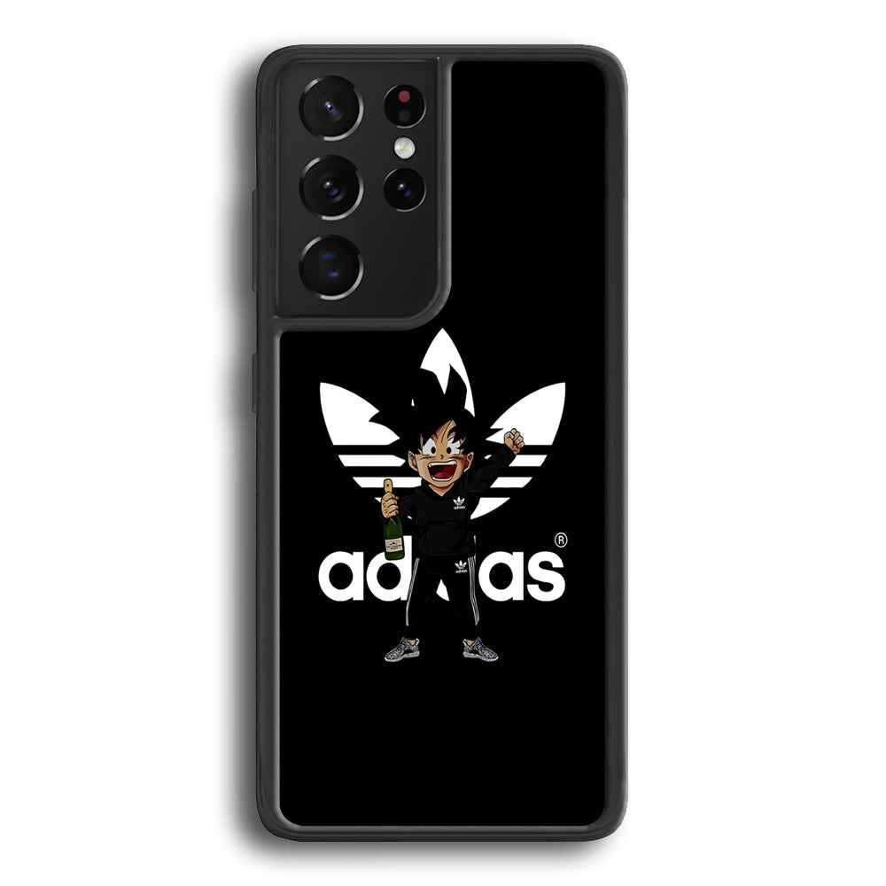 Adidas Son Goku Drink Samsung Galaxy S23 Ultra Case-Mobile Phone Case-Rubber Black (2D Case)-Altracase