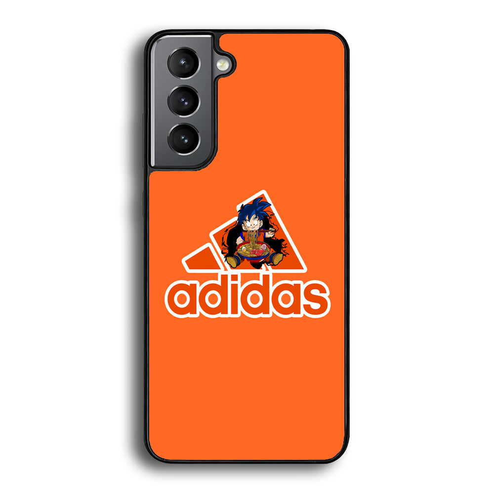 Adidas Son Goku Eats Ramen Samsung Galaxy S22 Case-Mobile Phone Case-Rubber Black (2D Case)-Altracase