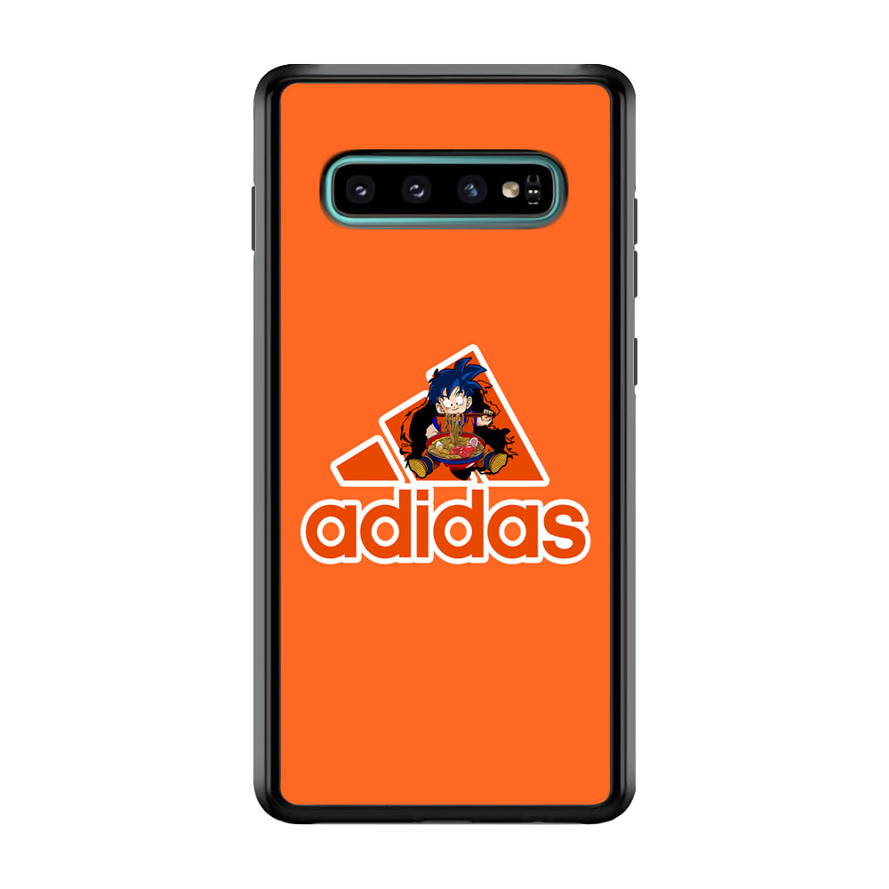 Adidas Son Goku Eats Ramen Samsung Galaxy S10 Case-Mobile Phone Case-Rubber Black (2D Case)-Altracase