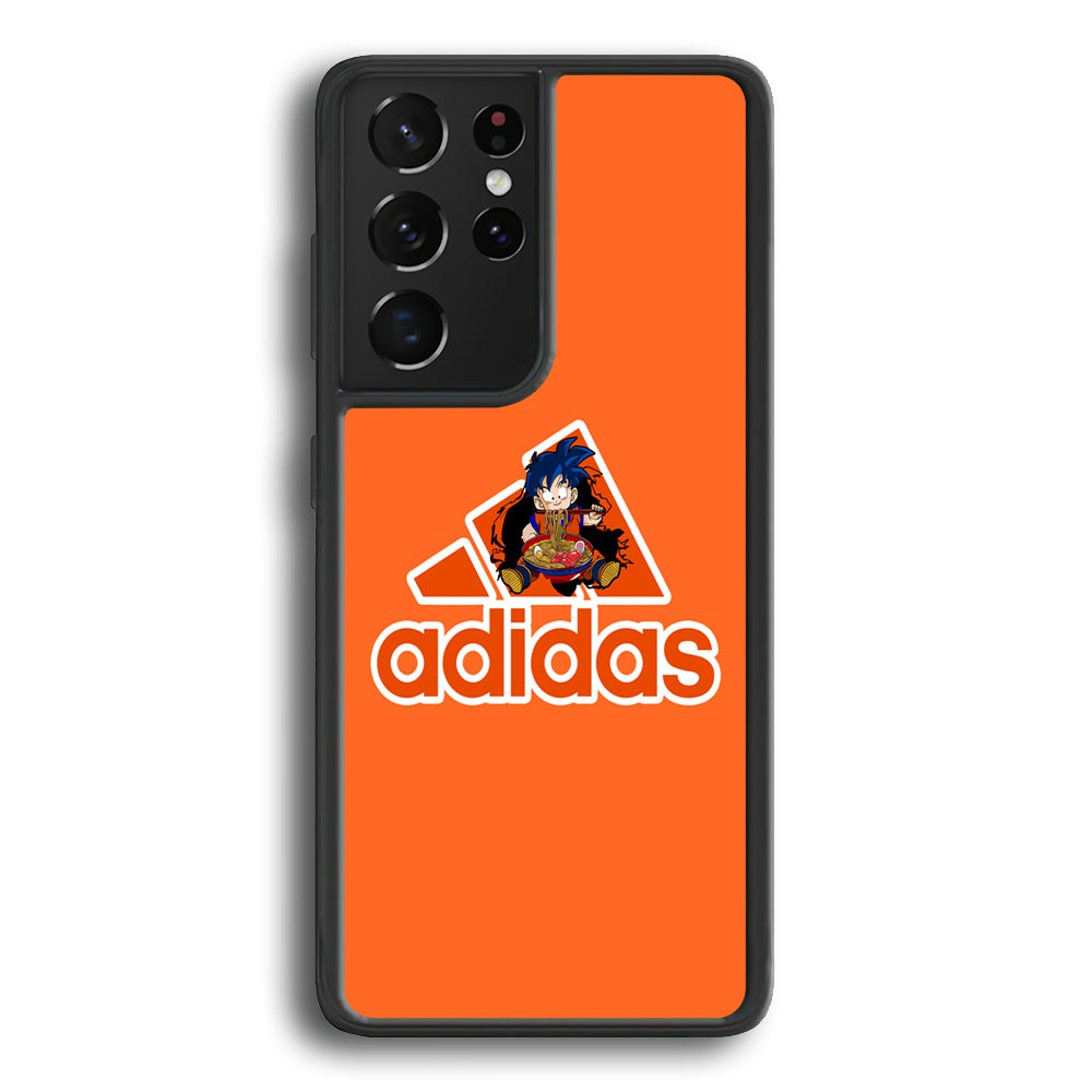 Adidas Son Goku Eats Ramen Samsung Galaxy S23 Ultra Case-Mobile Phone Case-Rubber Black (2D Case)-Altracase