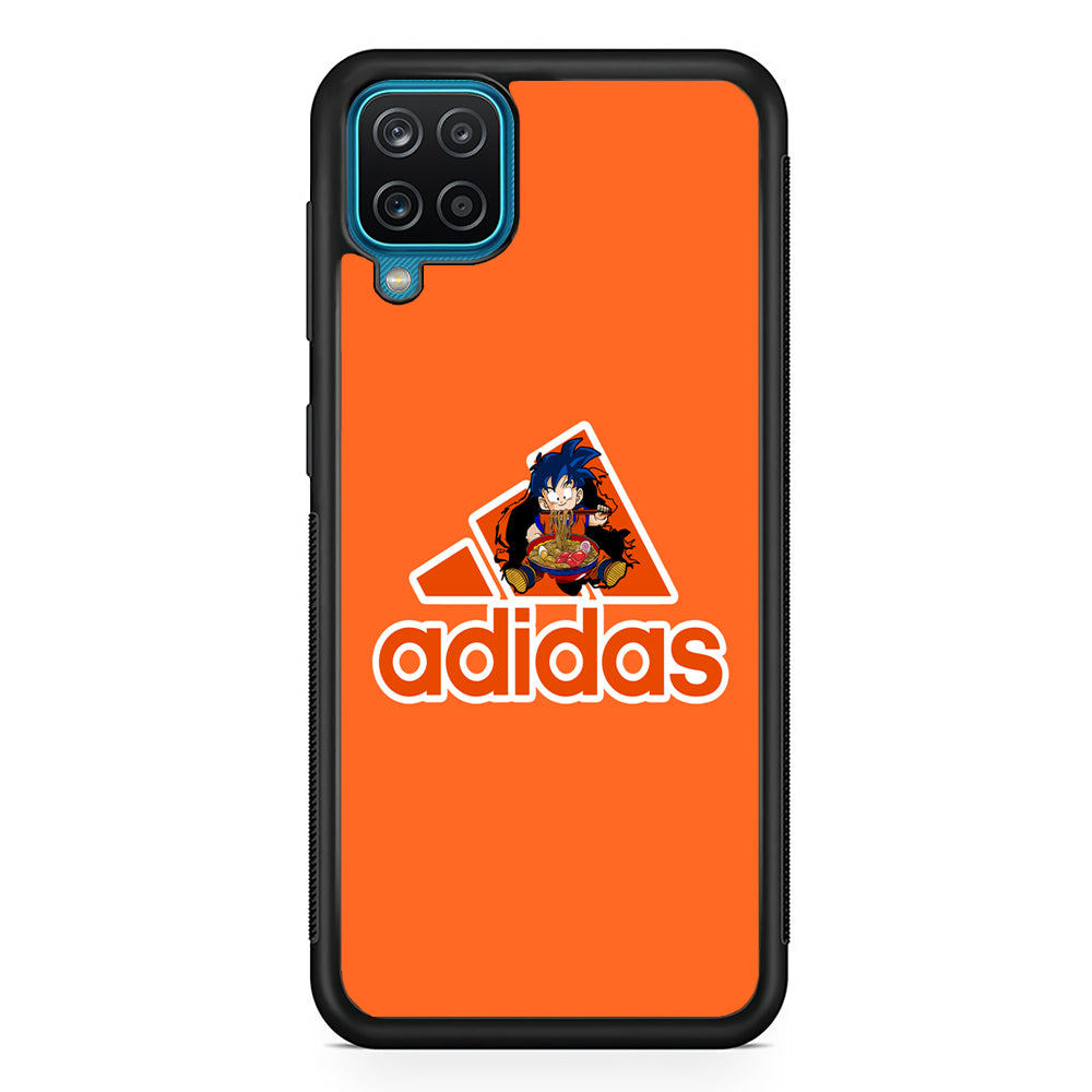 Adidas Son Goku Eats Ramen Samsung Galaxy A12 Case-Mobile Phone Case-Rubber Black (2D Case)-Altracase
