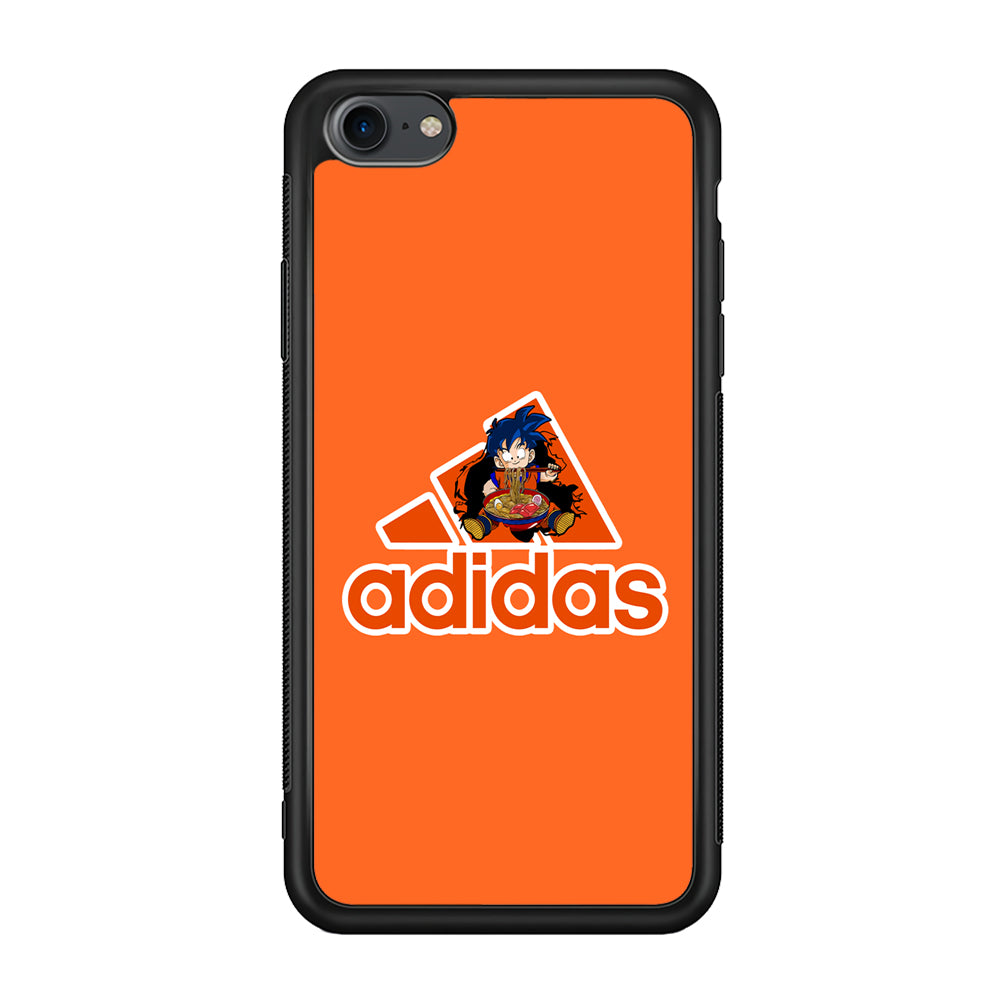 Adidas Son Goku Eats Ramen iPhone SE 3 2022 Case-Mobile Phone Case-Rubber Black (2D Case)-Altracase
