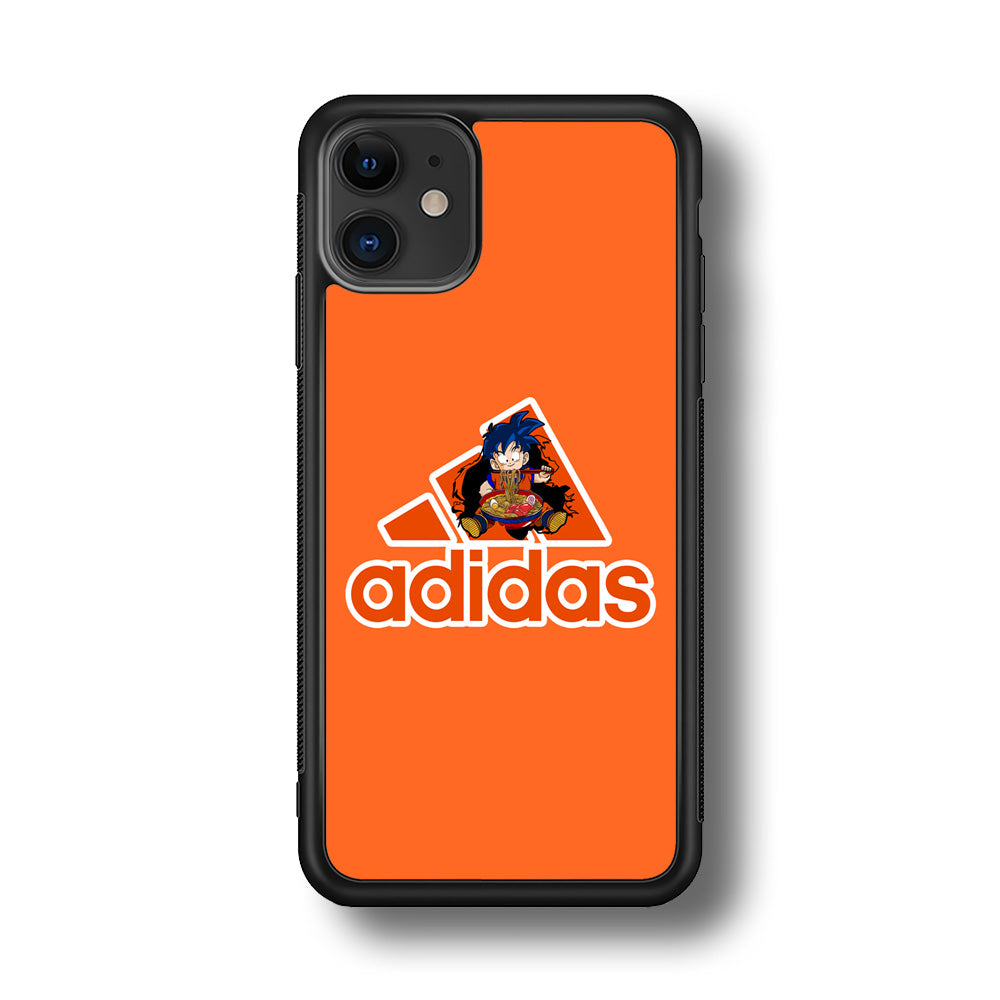Adidas Son Goku Eats Ramen iPhone 11 Case-Mobile Phone Case-Rubber Black (2D Case)-Altracase