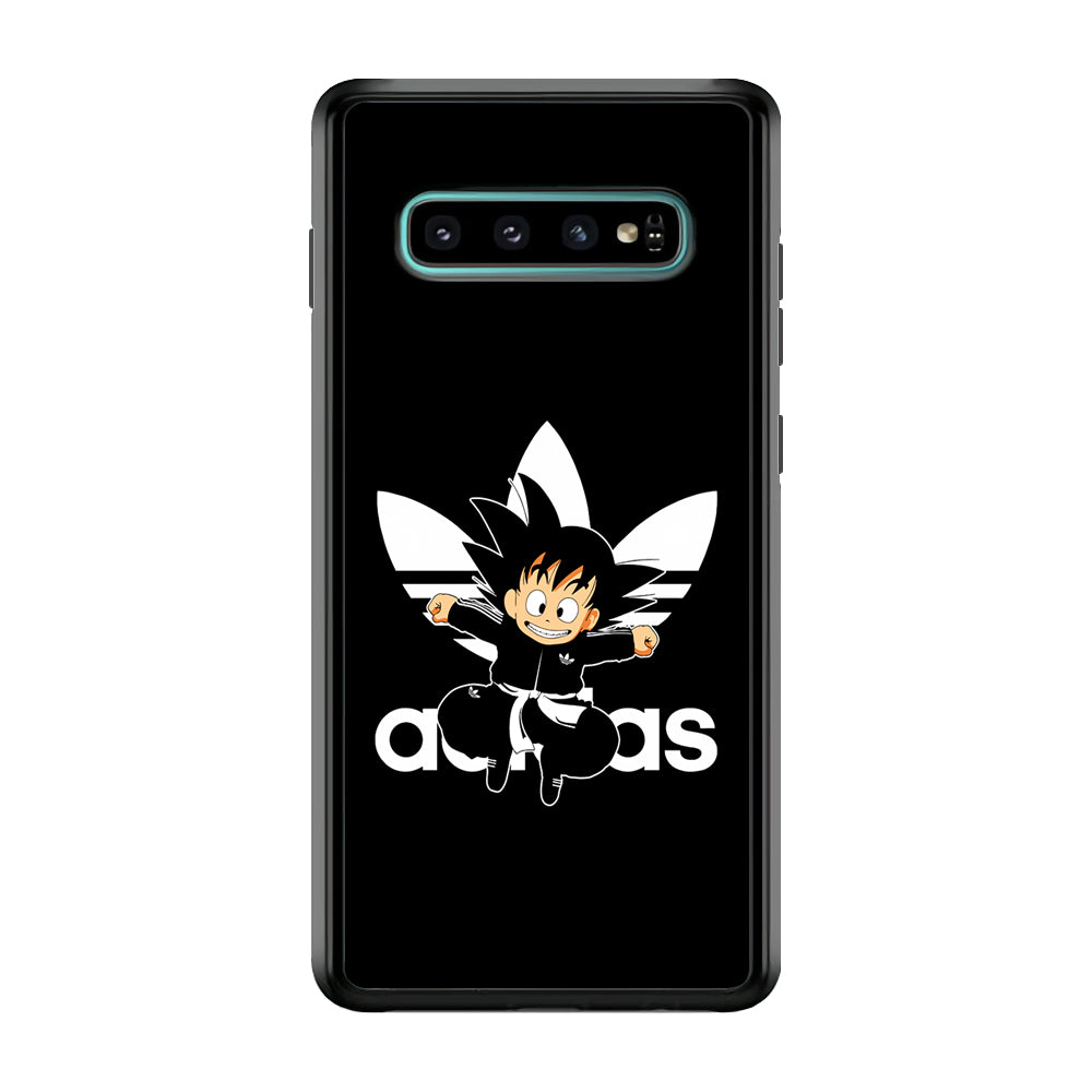 Adidas Son Goku Jump Samsung Galaxy S10 Case-Mobile Phone Case-Rubber Black (2D Case)-Altracase