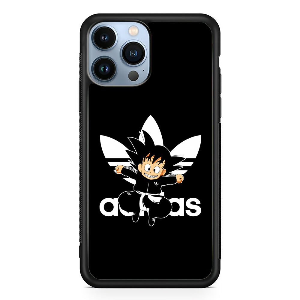 Adidas Son Goku Jump iPhone 14 Pro Case-Mobile Phone Case-Rubber Black (2D Case)-Altracase
