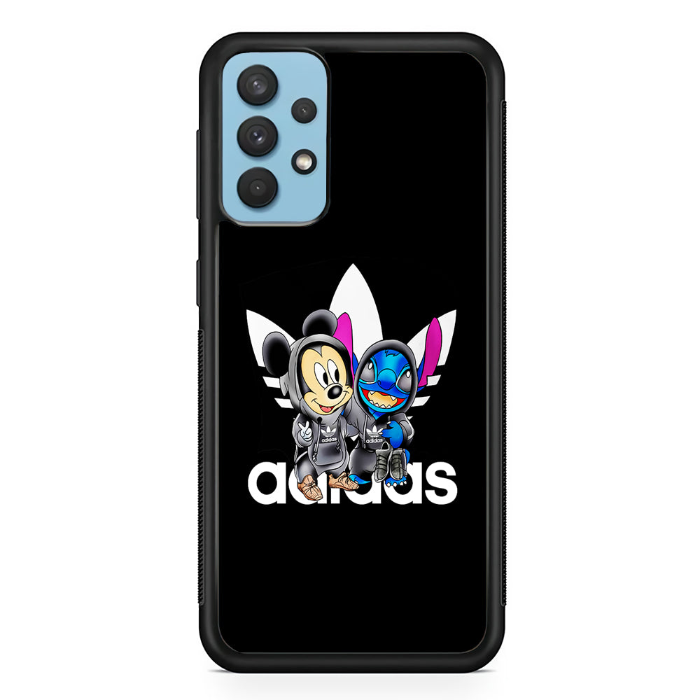 Adidas Stitch X Mickey Mouse Samsung Galaxy A32 Case-Mobile Phone Case-Rubber Black (2D Case)-Altracase