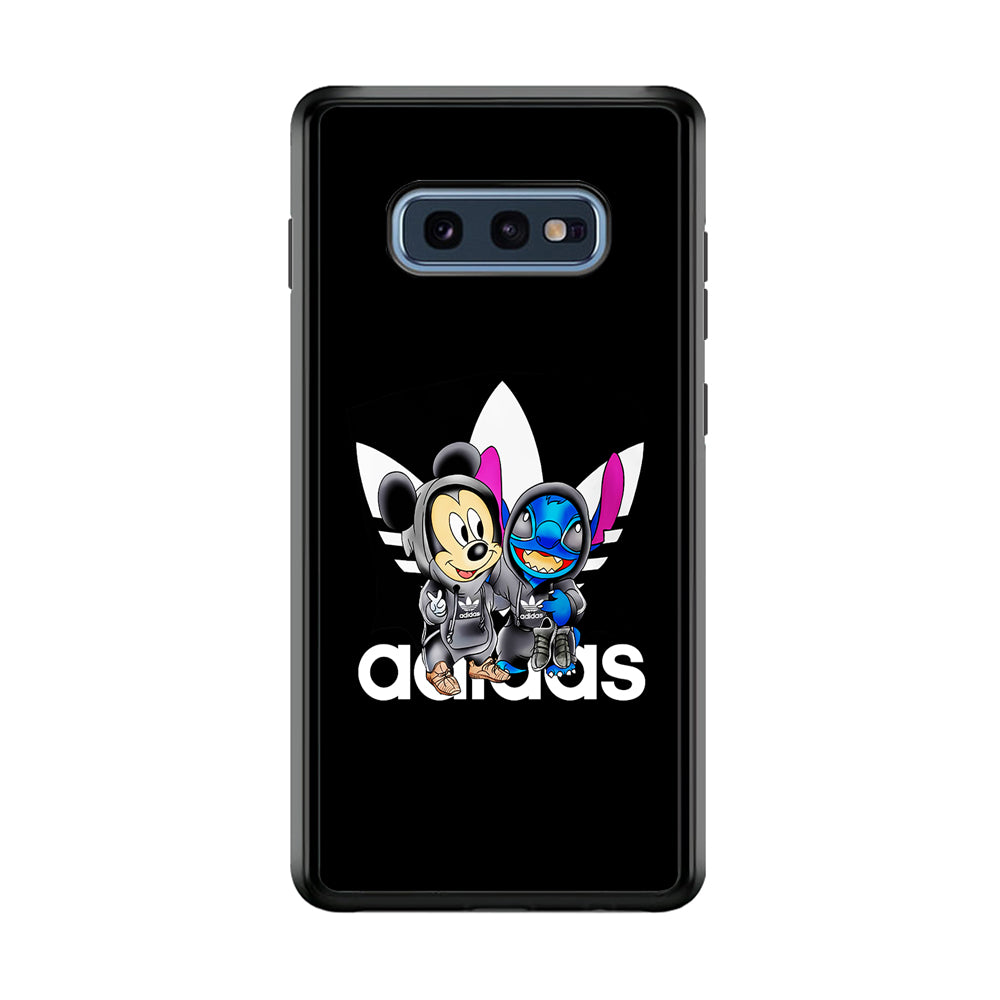 Adidas Stitch X Mickey Mouse Samsung Galaxy S10E Case-Mobile Phone Case-Rubber Black (2D Case)-Altracase