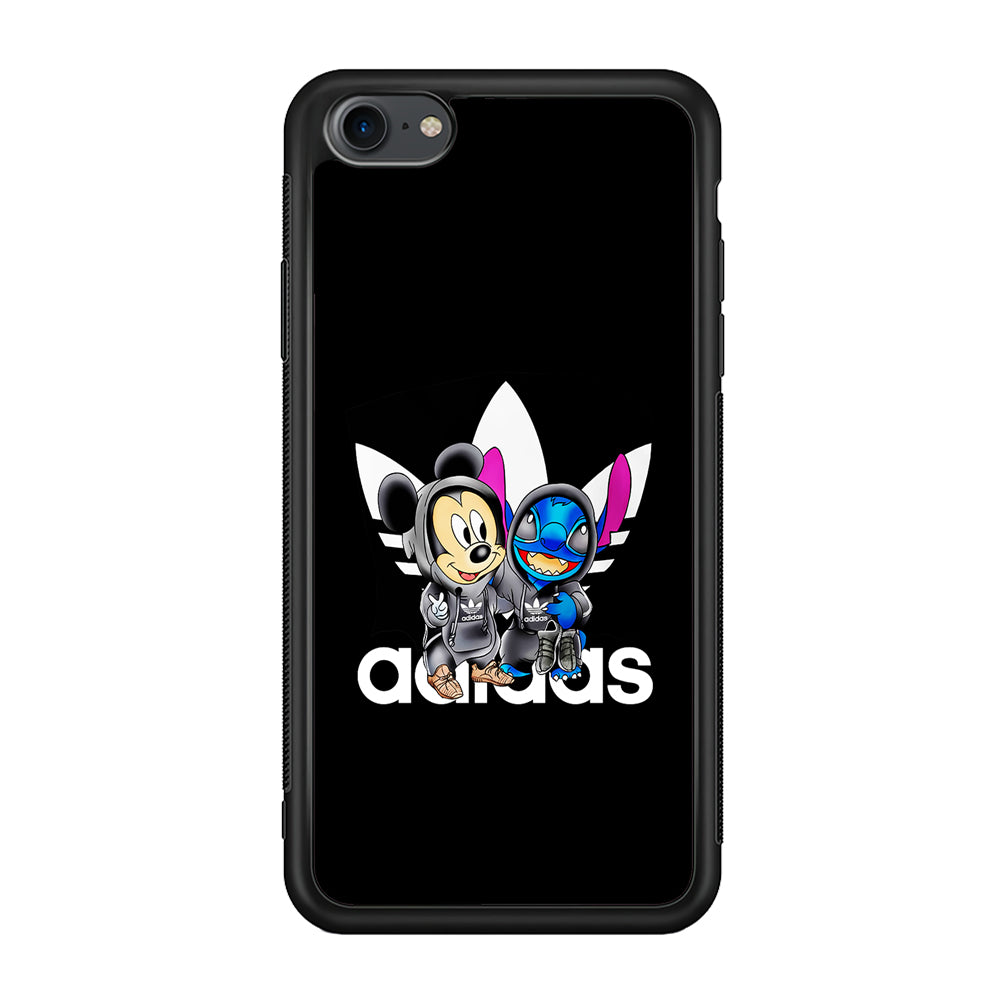 Adidas Stitch X Mickey Mouse iPhone SE 3 2022 Case-Mobile Phone Case-Rubber Black (2D Case)-Altracase