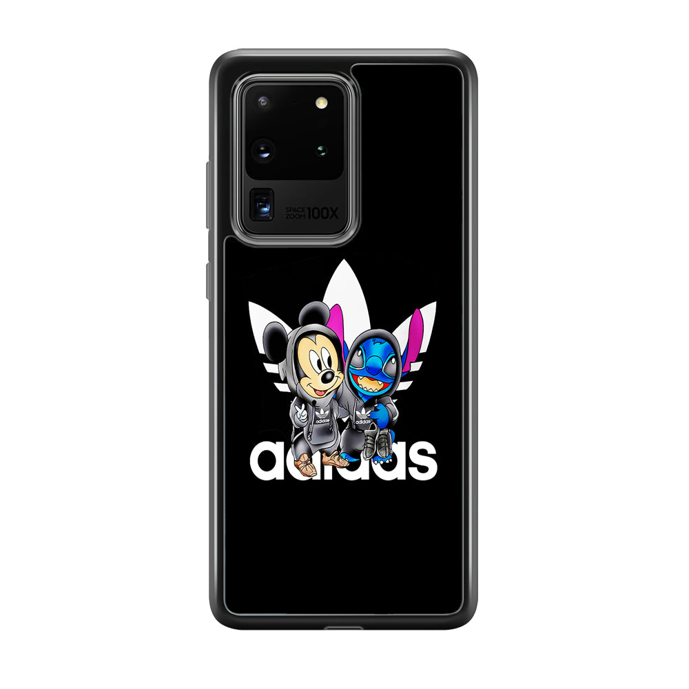 Adidas Stitch X Mickey Mouse Samsung Galaxy S20 Ultra Case-Mobile Phone Case-Rubber Black (2D Case)-Altracase