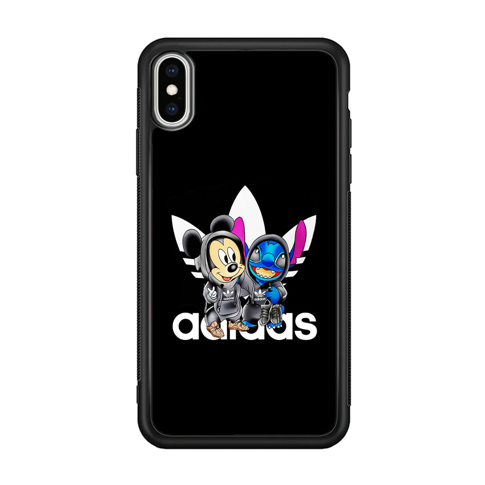 Adidas Stitch X Mickey Mouse iPhone X Case-Mobile Phone Case-Rubber Black (2D Case)-Altracase