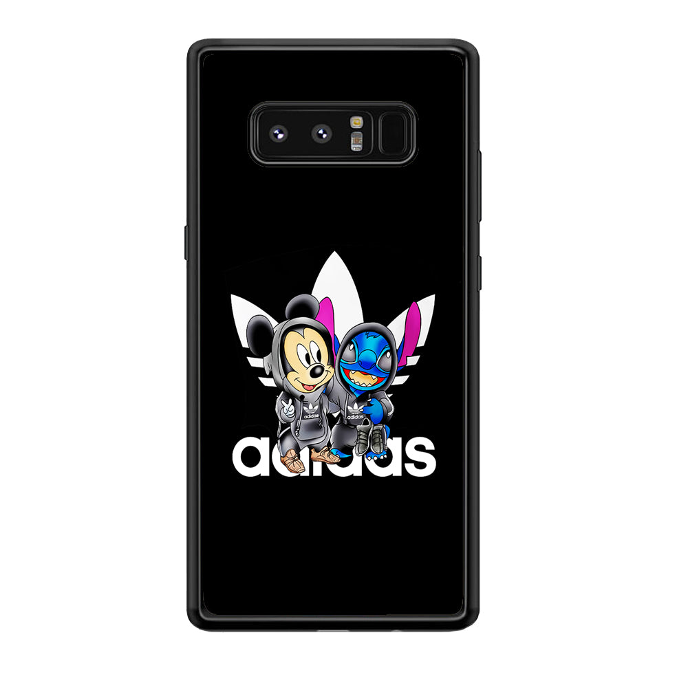 Adidas Stitch X Mickey Mouse Samsung Galaxy Note 8 Case-Mobile Phone Case-Rubber Black (2D Case)-Altracase
